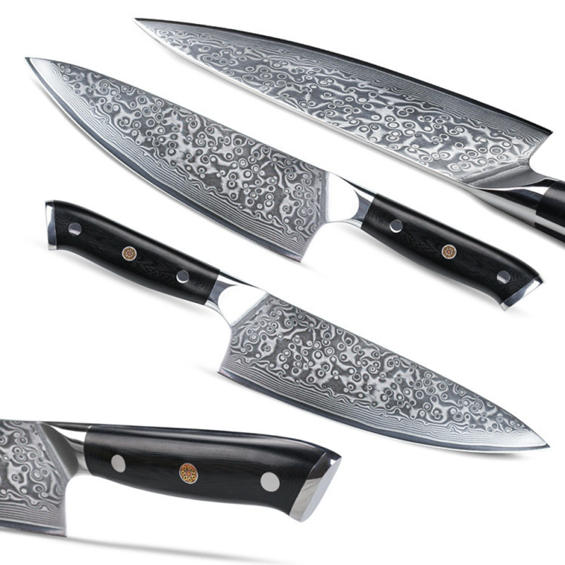 Chef Knife 8 Inch, Damascus Japanese Vg 10 Super Steel Blade Ultra Sharp Professional Chefs Knife for Cooking-EDK05G100014Z
