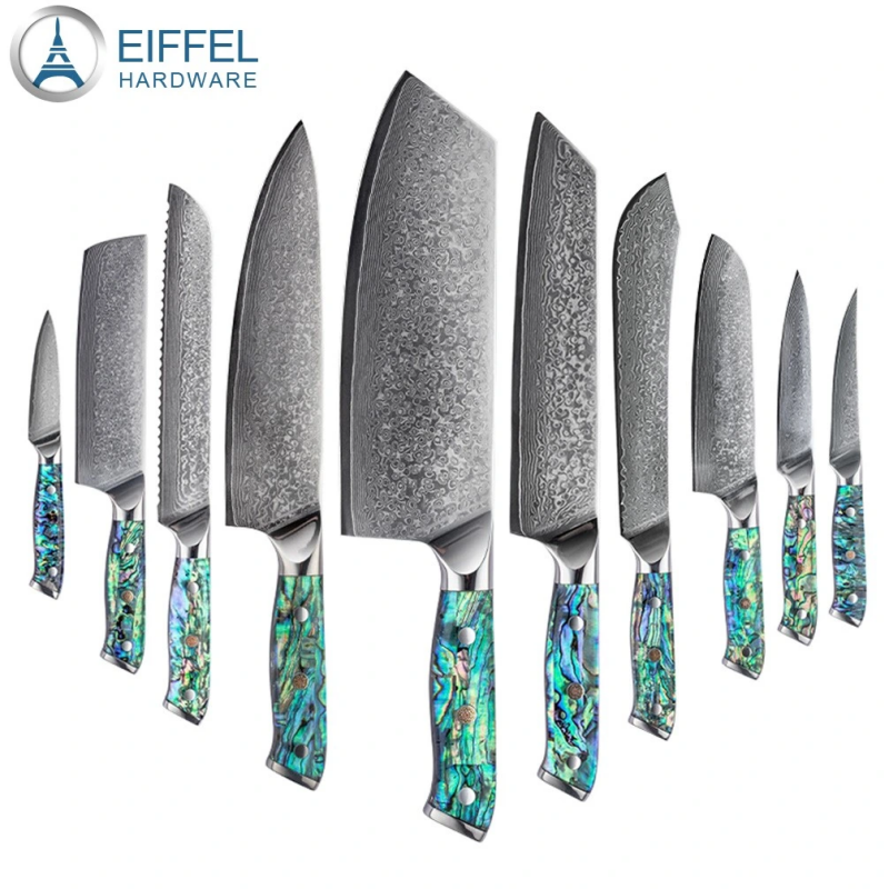 Professional Japanese Style 8 Inch Chef Knife Abalone Handle Damascus High Carbon Steel Kitchen Knives-EDK01RE0053