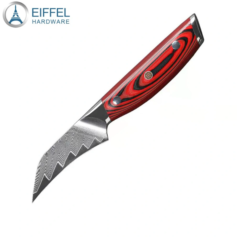 OEM Damascus Steel 67 Layers High Carbon Steel Bird′ S Beak Shape Paring Knife Fruit Knife-EDK08WD0042